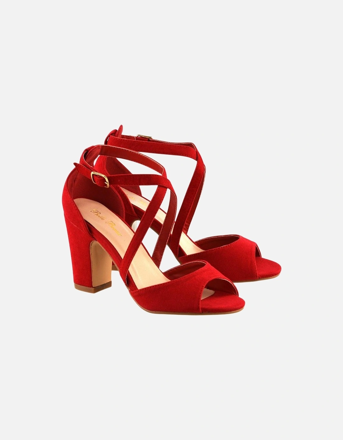 Womens/Ladies Alice Strappy Mid High Block Sandals, 4 of 3