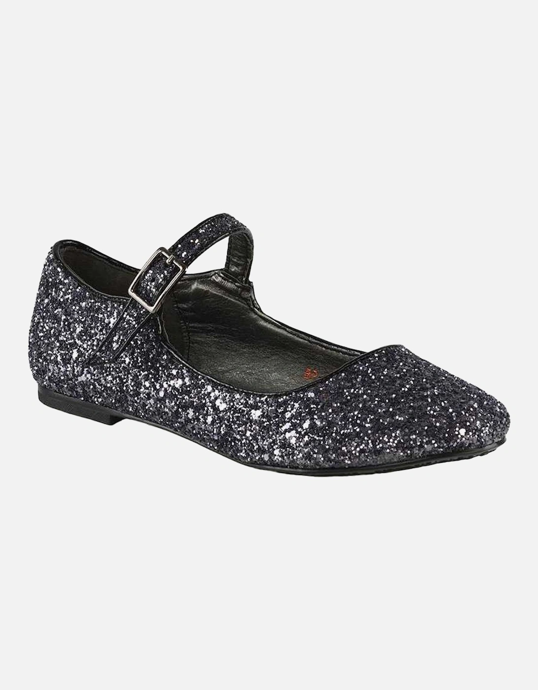 Womens/Ladies Amanda Strappy Glitter Buckle Ballerina Flats, 6 of 5