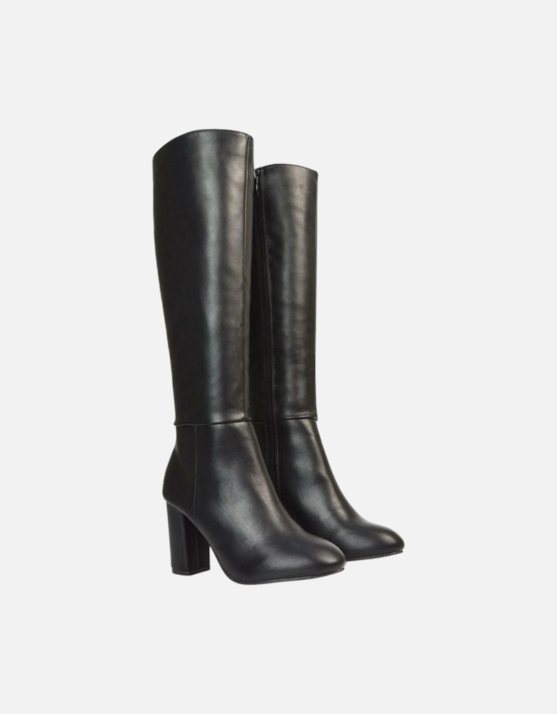 Womens/Ladies Jen Zipped Heeled Knee-High Boots