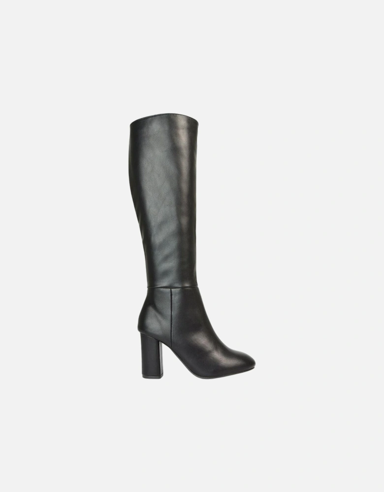 Womens/Ladies Jen Zipped Heeled Knee-High Boots