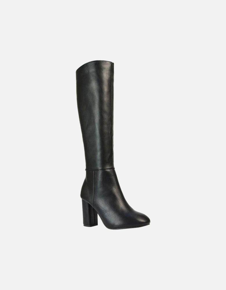 Womens/Ladies Jen Zipped Heeled Knee-High Boots