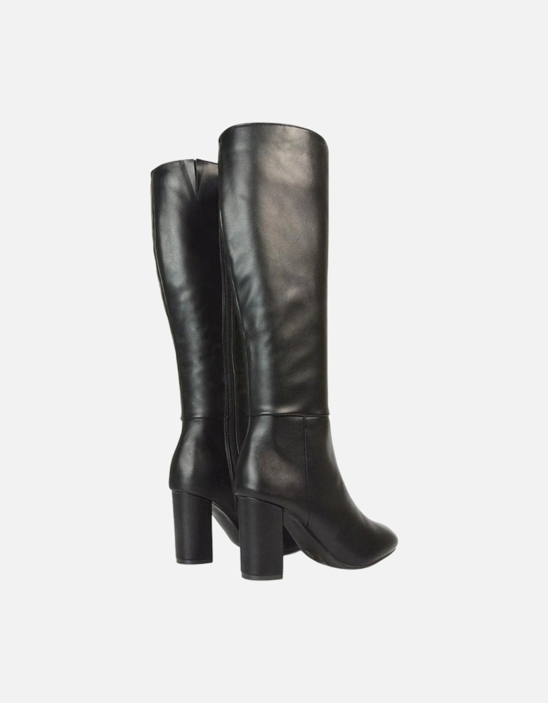 Womens/Ladies Jen Zipped Heeled Knee-High Boots