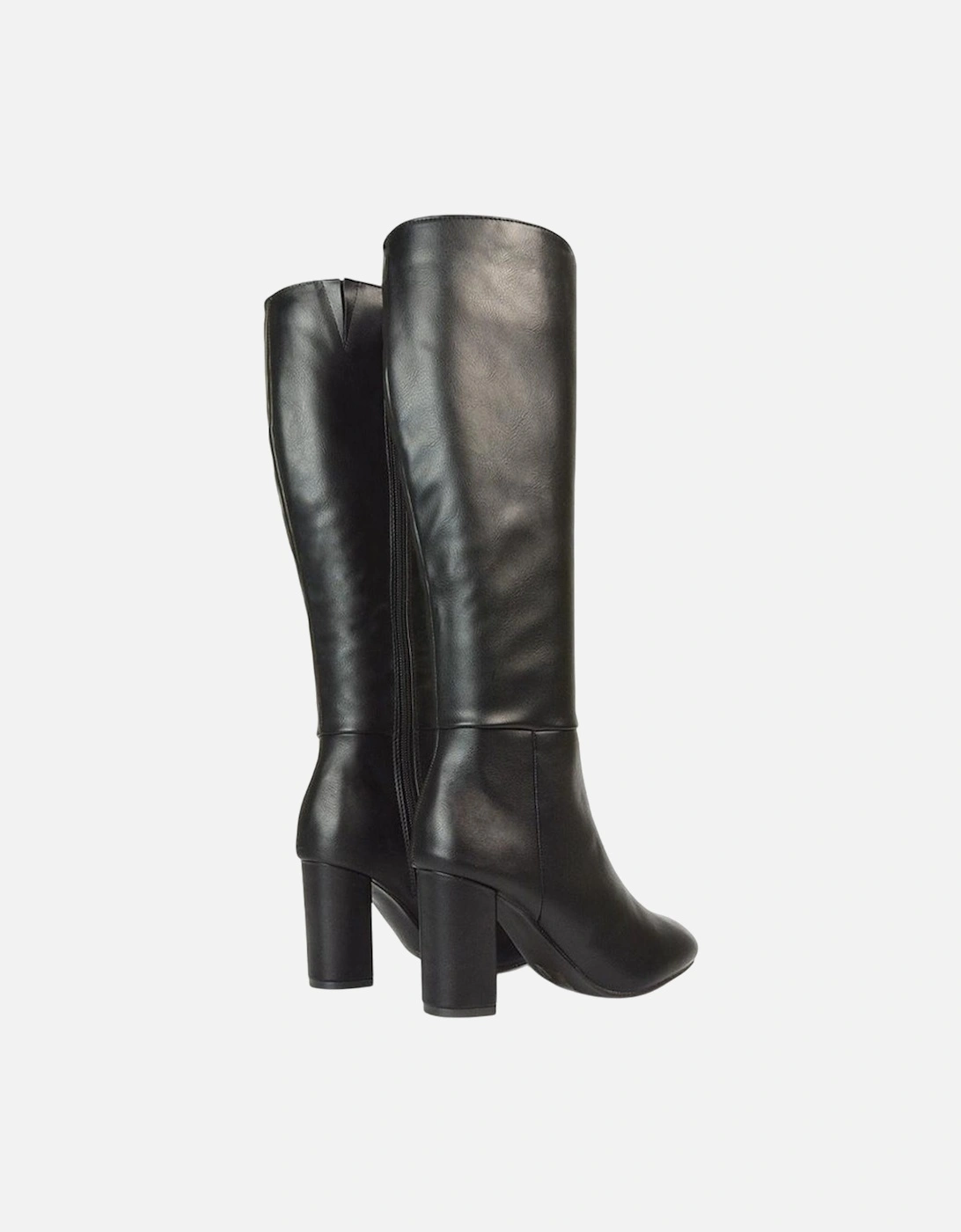 Womens/Ladies Jen Zipped Heeled Knee-High Boots