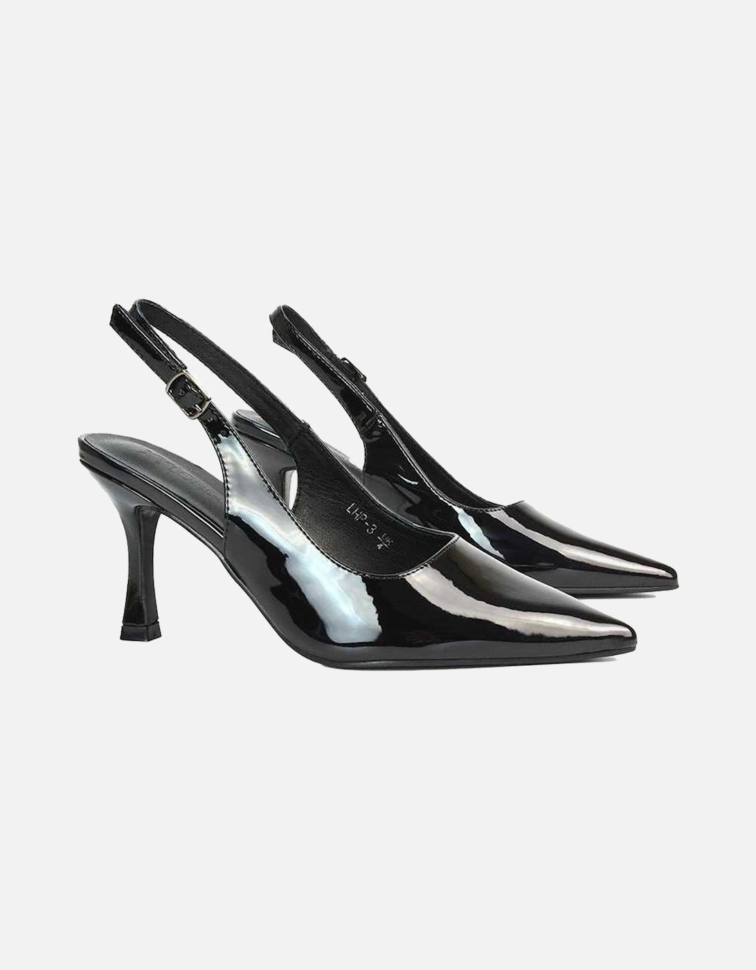 Womens/Ladies Valerie Patent Faux Leather Stiletto Heel Court Shoes