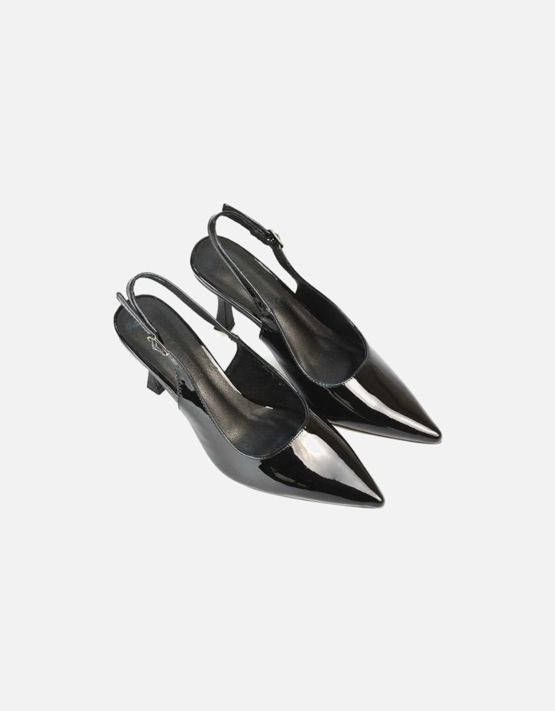 Womens/Ladies Valerie Patent Faux Leather Stiletto Heel Court Shoes