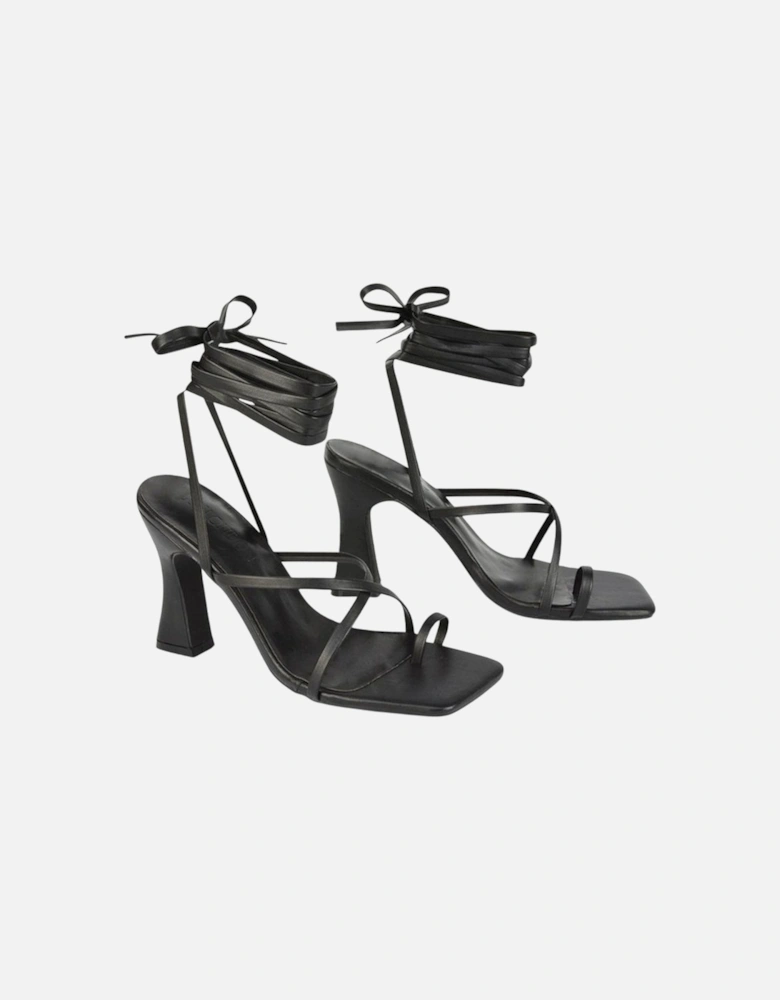 Womens/Ladies Dylan Lace Up High Block Heel Sandals