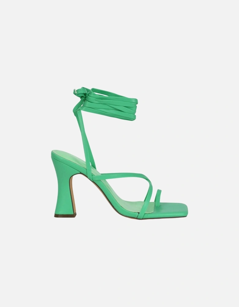 Womens/Ladies Dylan Lace Up High Block Heel Sandals