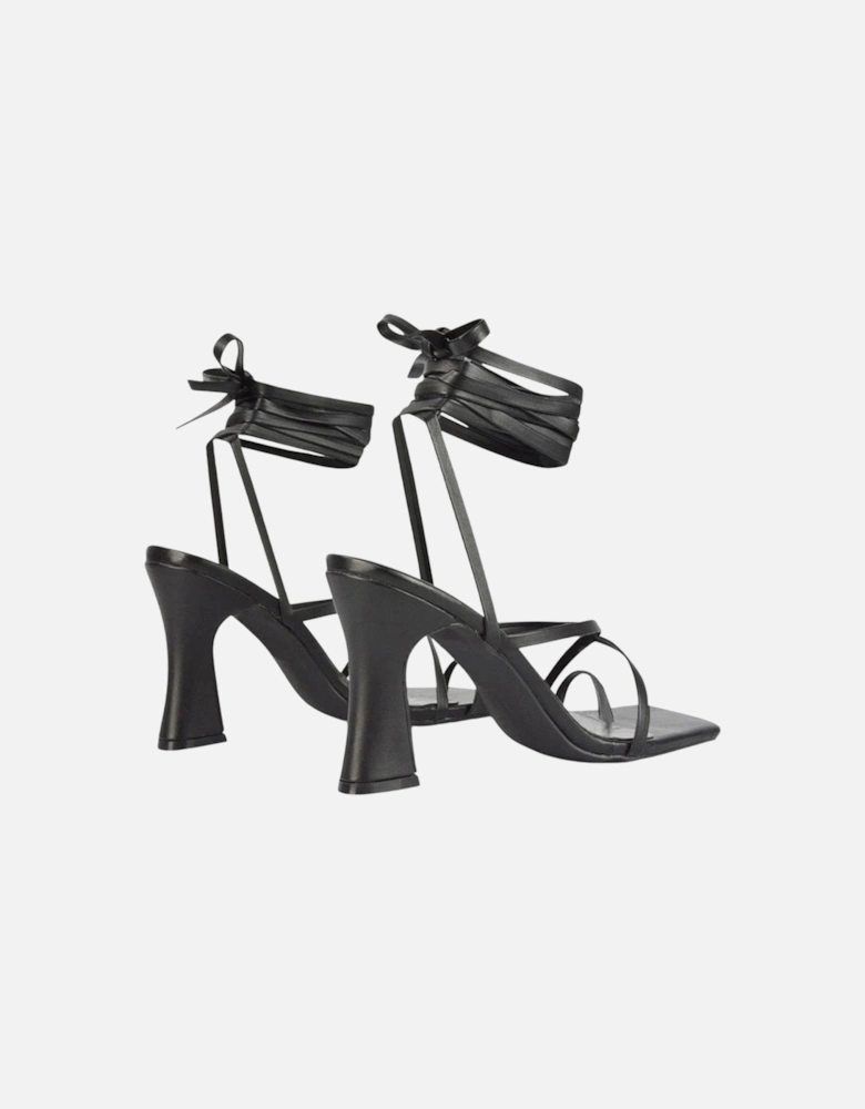 Womens/Ladies Dylan Lace Up High Block Heel Sandals