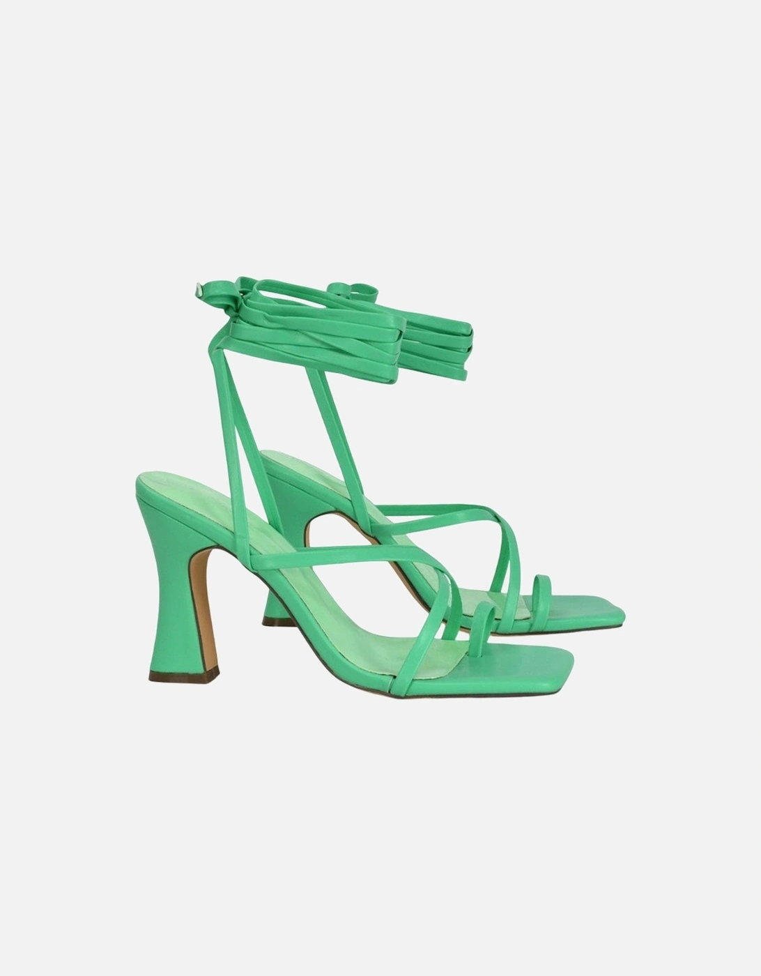 Womens/Ladies Dylan Lace Up High Block Heel Sandals