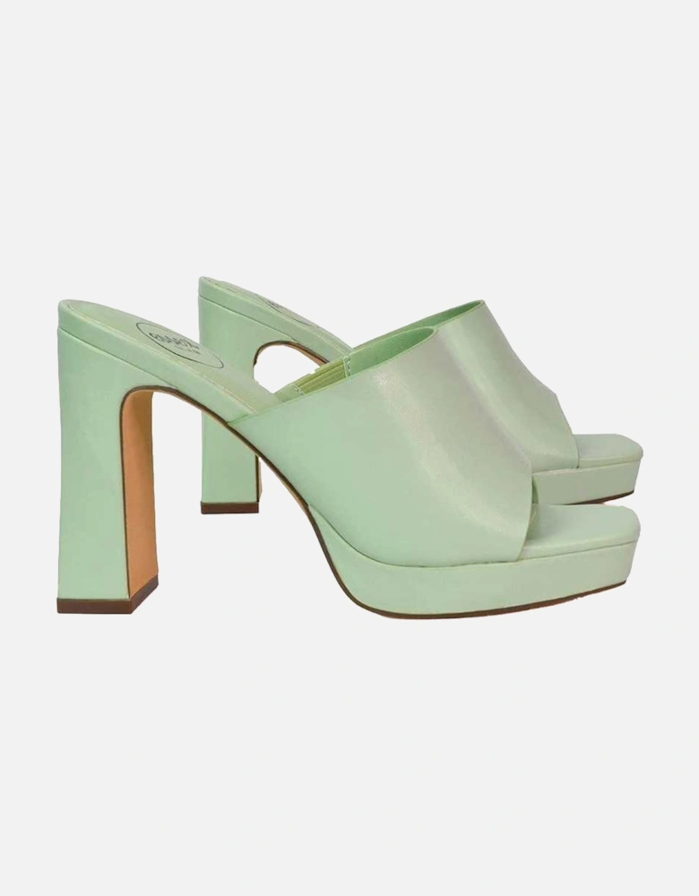 Womens/Ladies Presley High Block Heel Mule Sandals