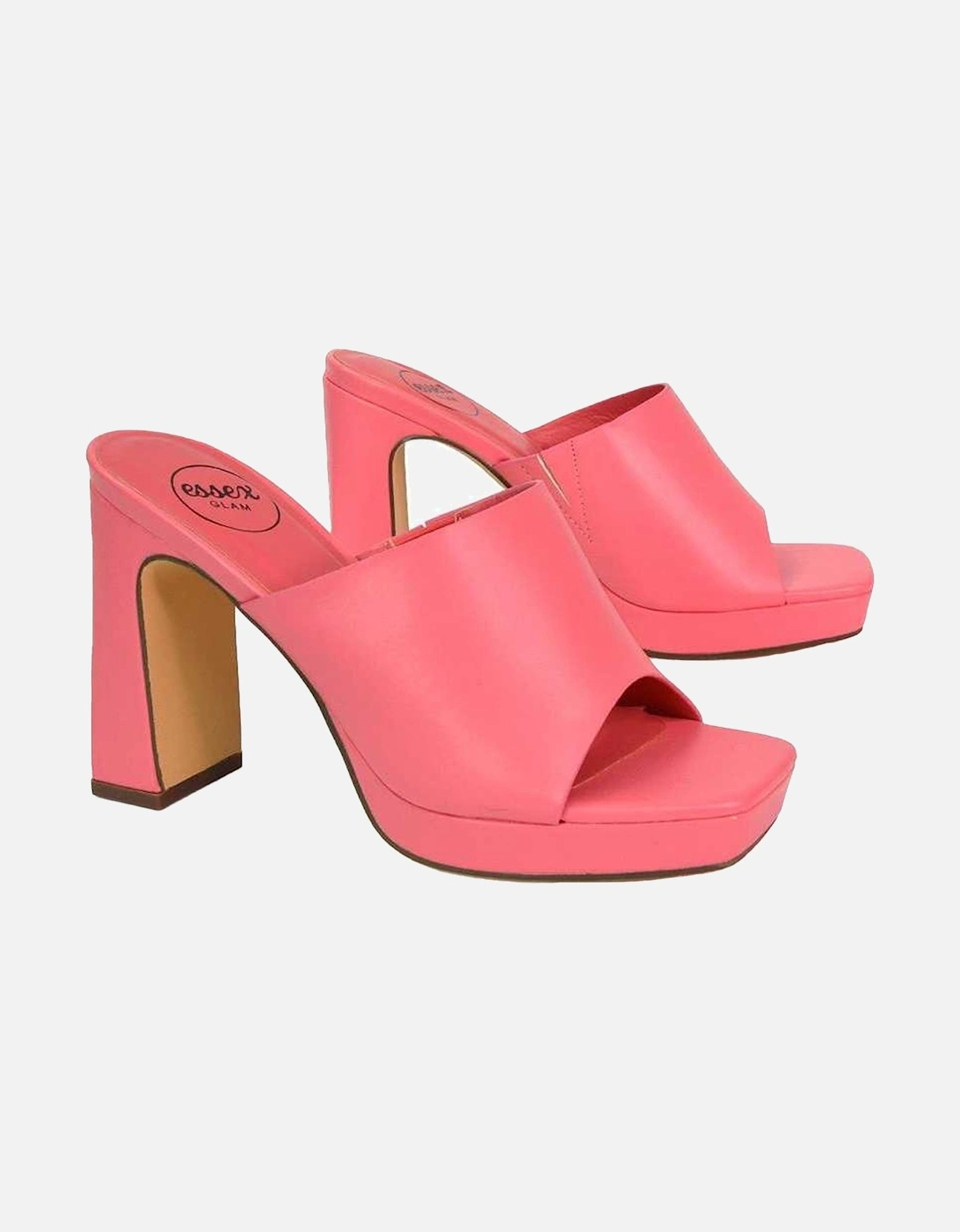 Womens/Ladies Presley High Block Heel Mule Sandals