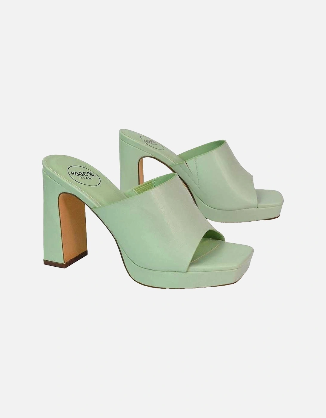 Womens/Ladies Presley High Block Heel Mule Sandals