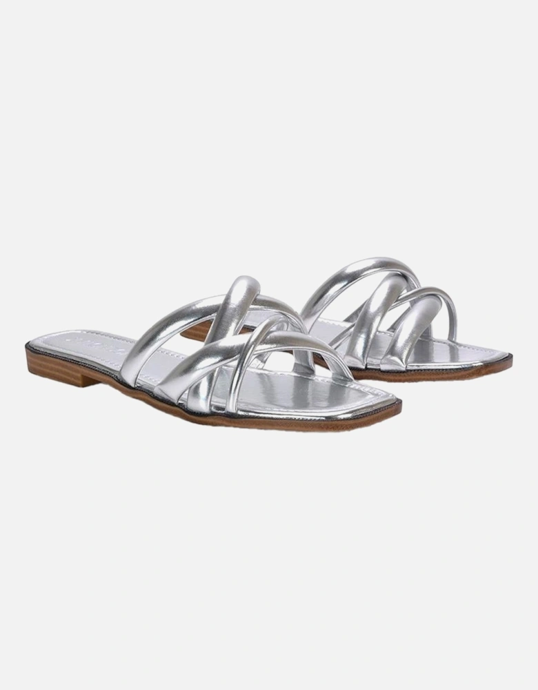 Womens/Ladies Fiona Metallic Strappy Flat Sandals
