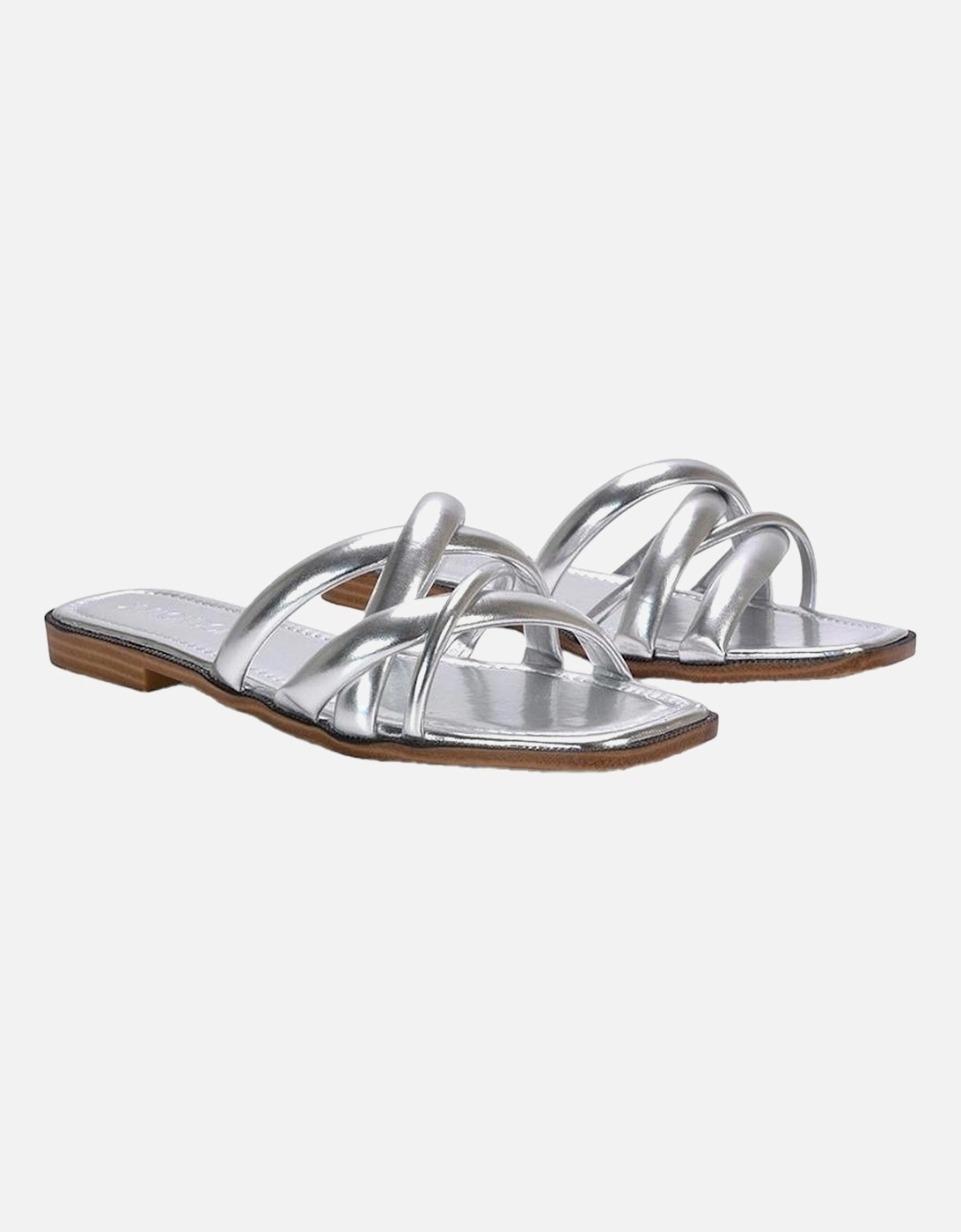 Womens/Ladies Fiona Metallic Strappy Flat Sandals, 6 of 5