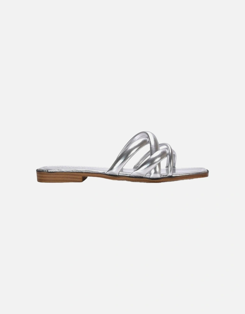 Womens/Ladies Fiona Metallic Strappy Flat Sandals