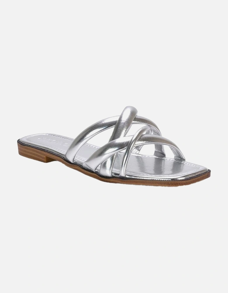 Womens/Ladies Fiona Metallic Strappy Flat Sandals