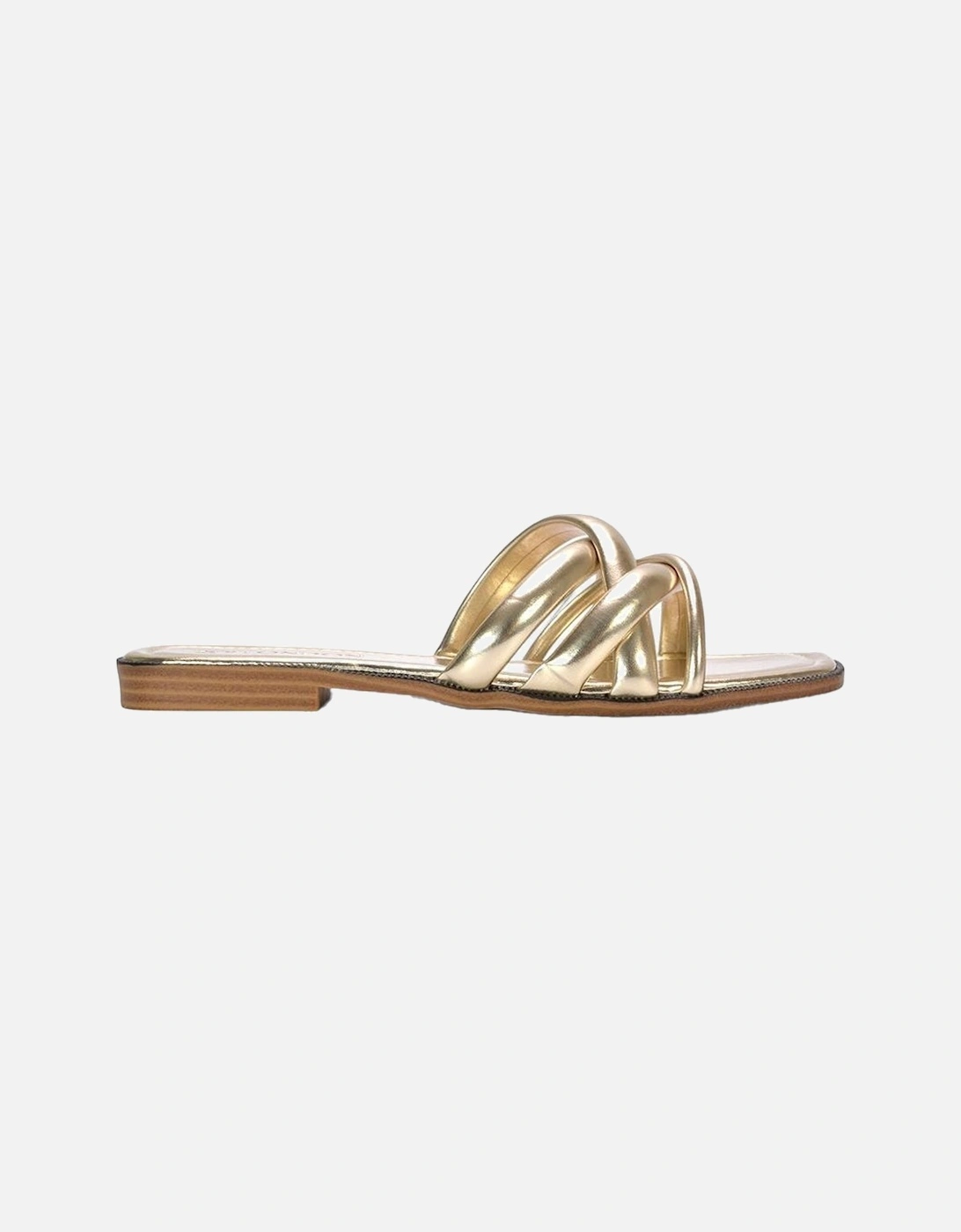 Womens/Ladies Fiona Metallic Strappy Flat Sandals