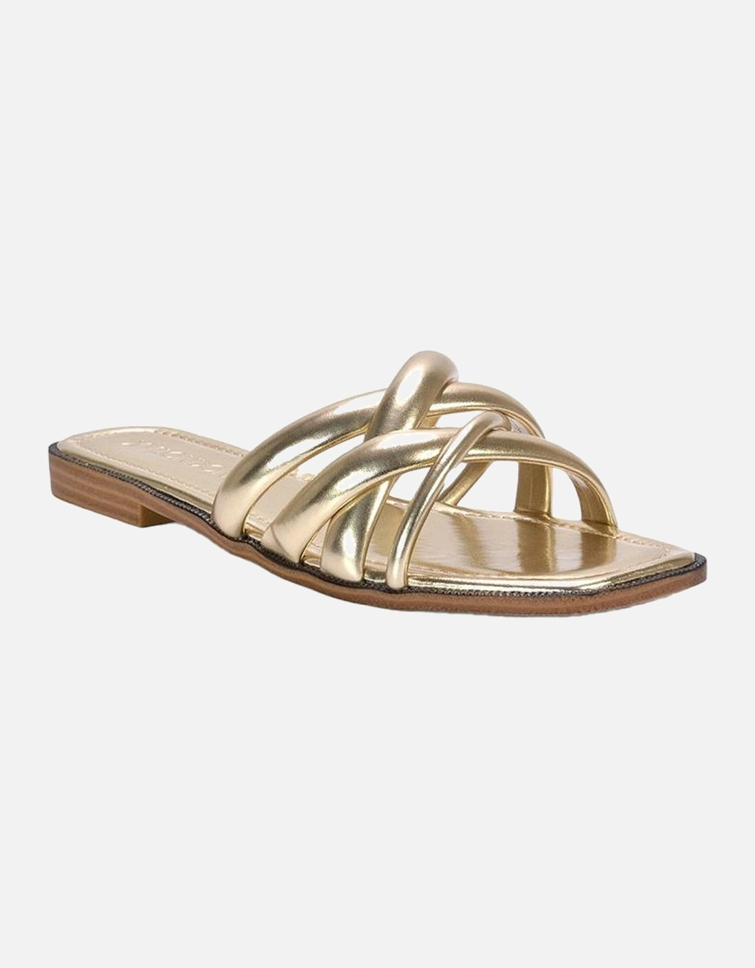 Womens/Ladies Fiona Metallic Strappy Flat Sandals