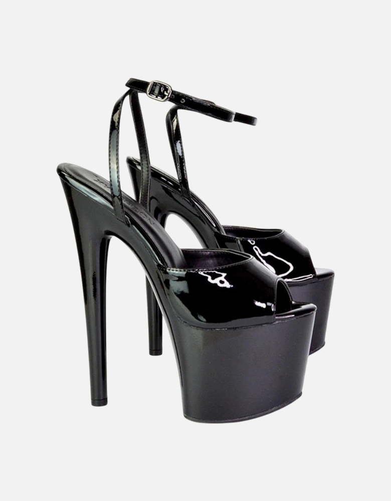 Womens/Ladies Sunshine Patent Strappy Platform High Heels
