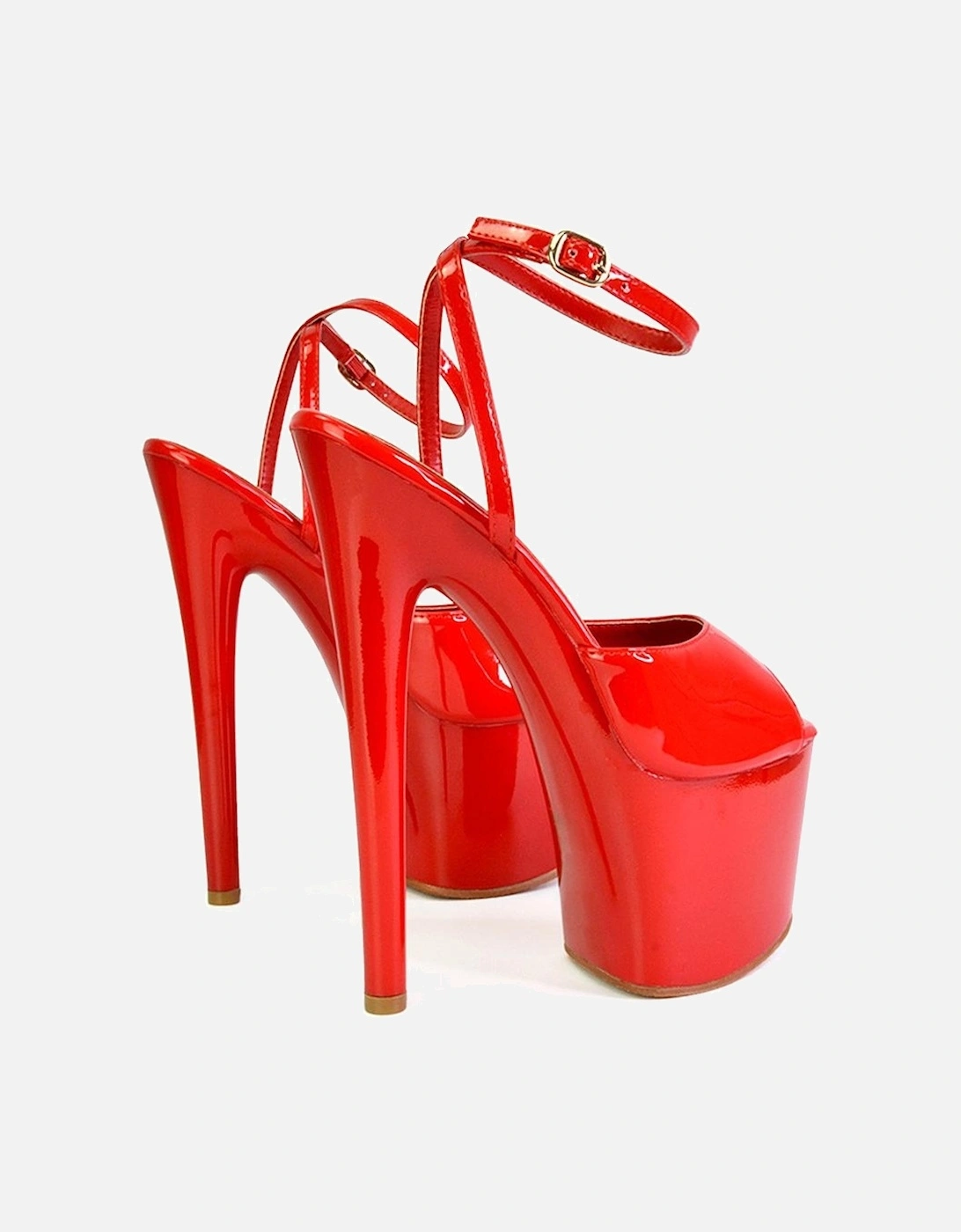 Womens/Ladies Sunshine Patent Strappy Platform High Heels