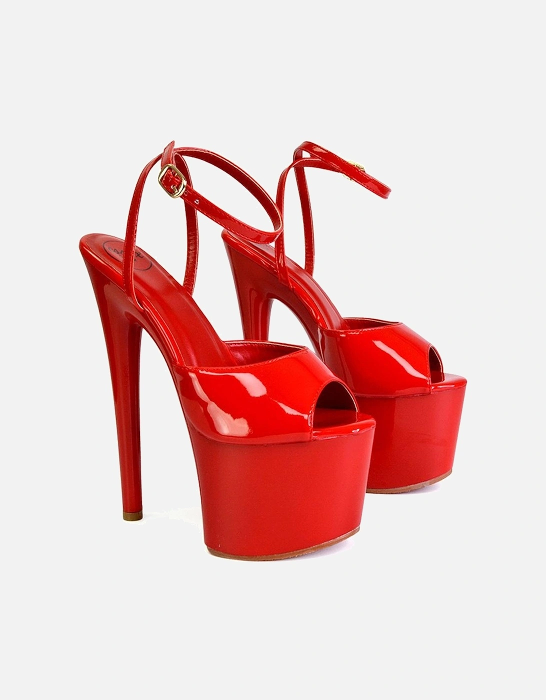 Womens/Ladies Sunshine Patent Strappy Platform High Heels