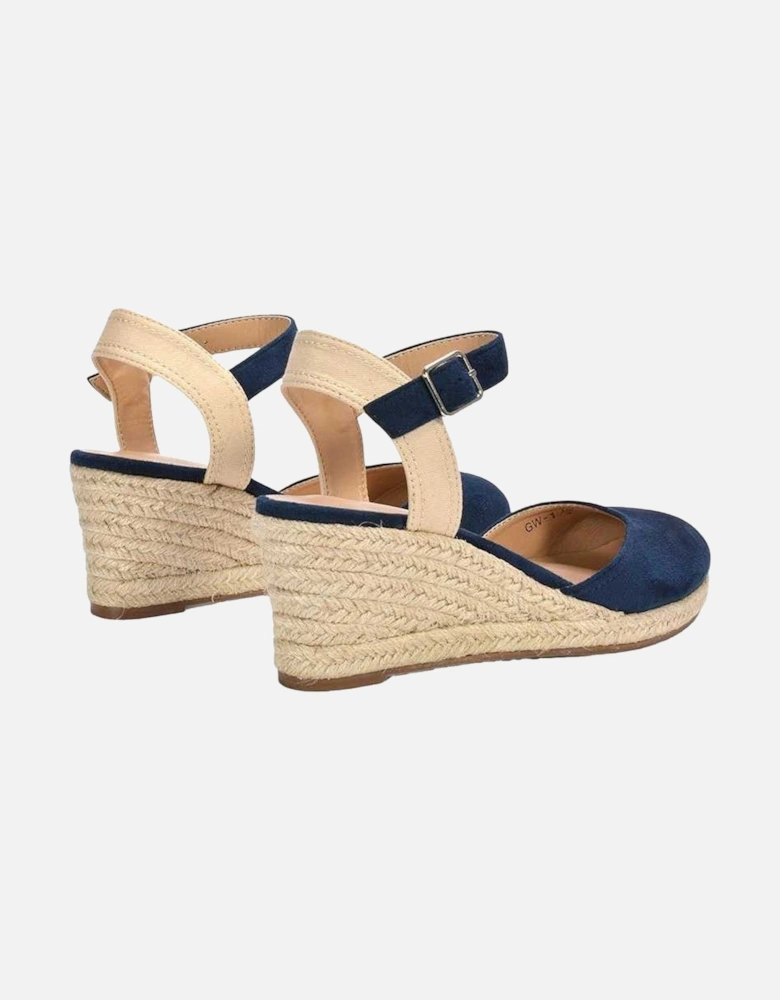 Womens/Ladies Joey Ankle Strap Wedge Espadrilles