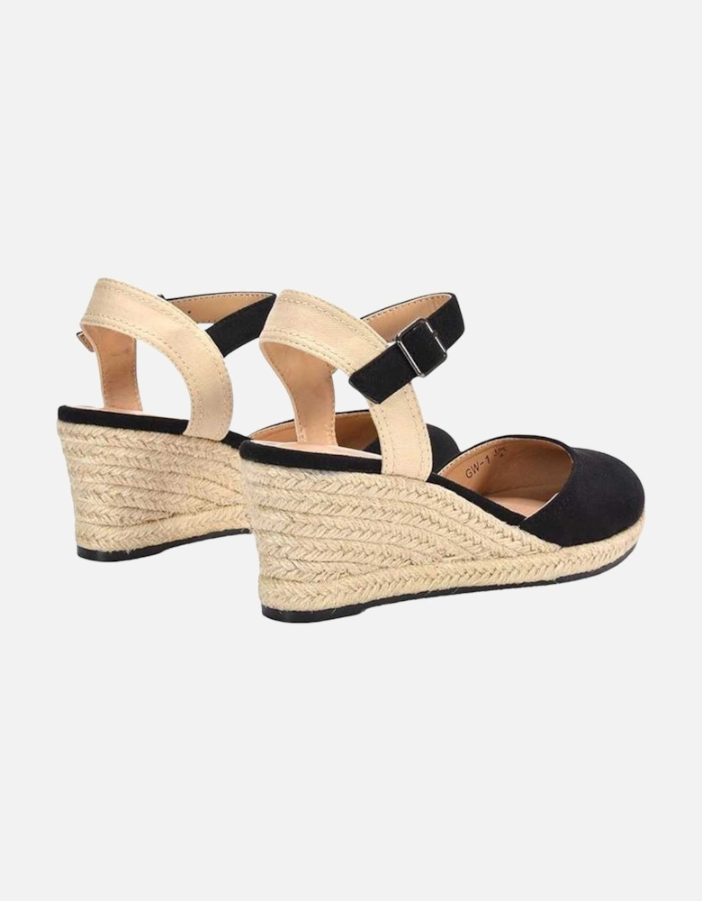 Womens/Ladies Joey Ankle Strap Wedge Espadrilles