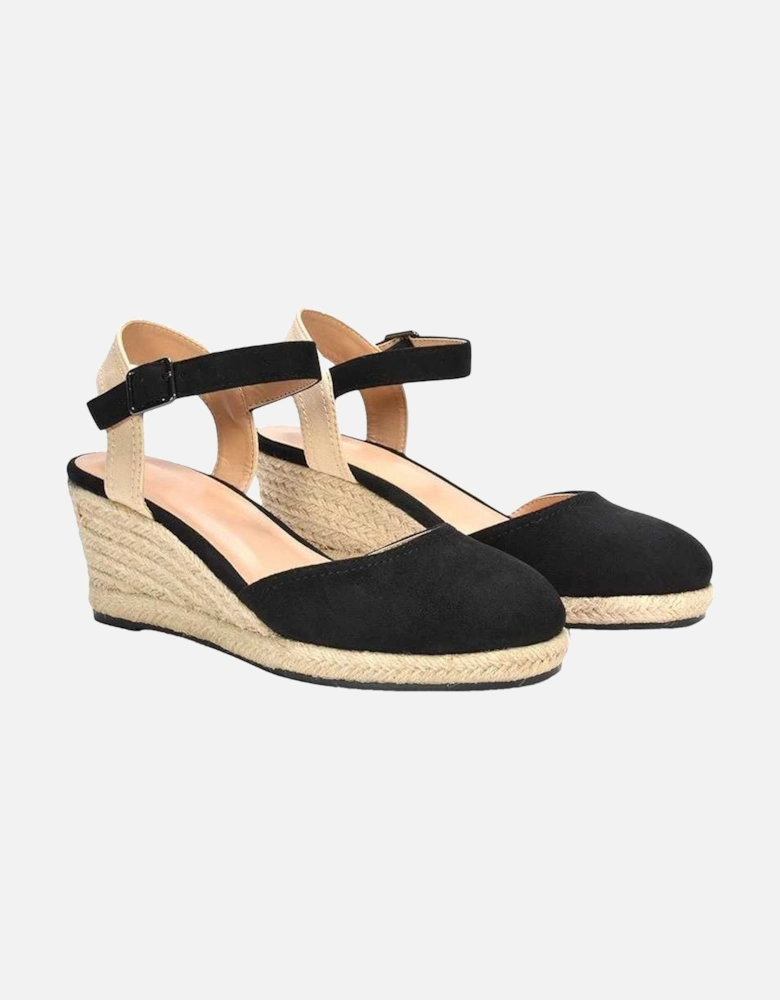 Womens/Ladies Joey Ankle Strap Wedge Espadrilles