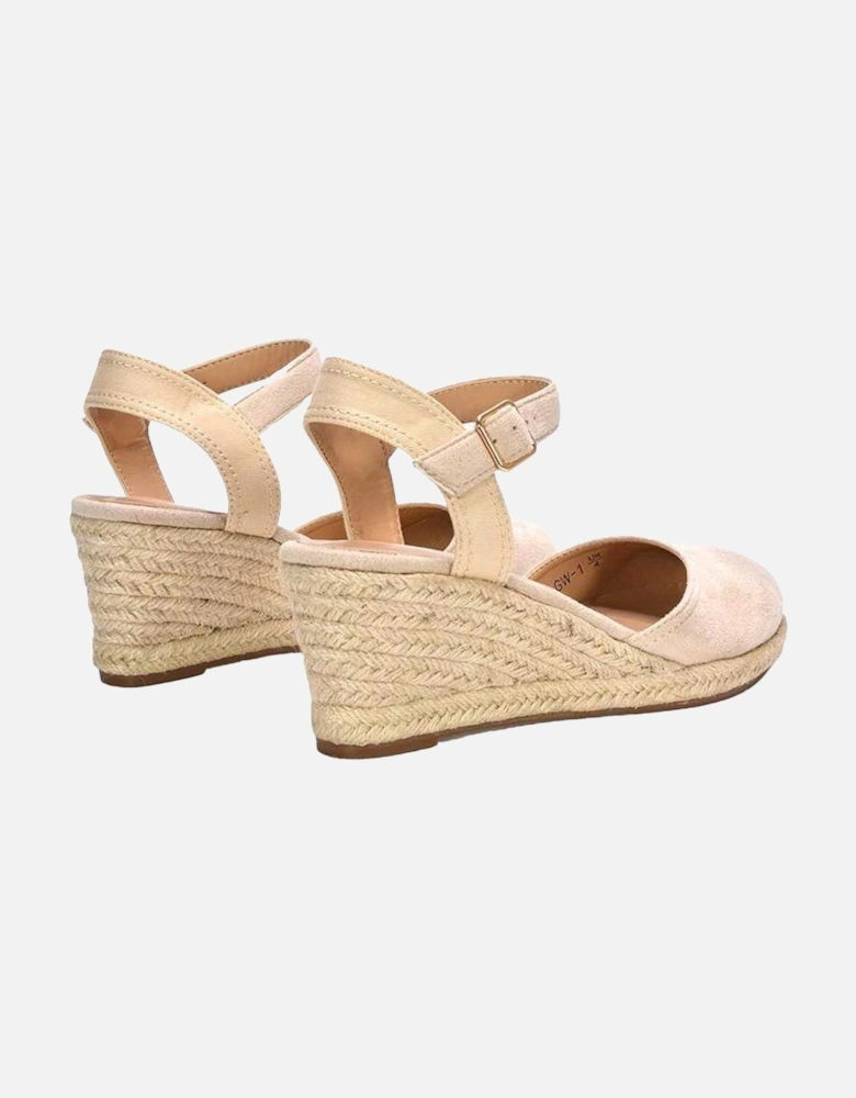 Womens/Ladies Joey Ankle Strap Wedge Espadrilles