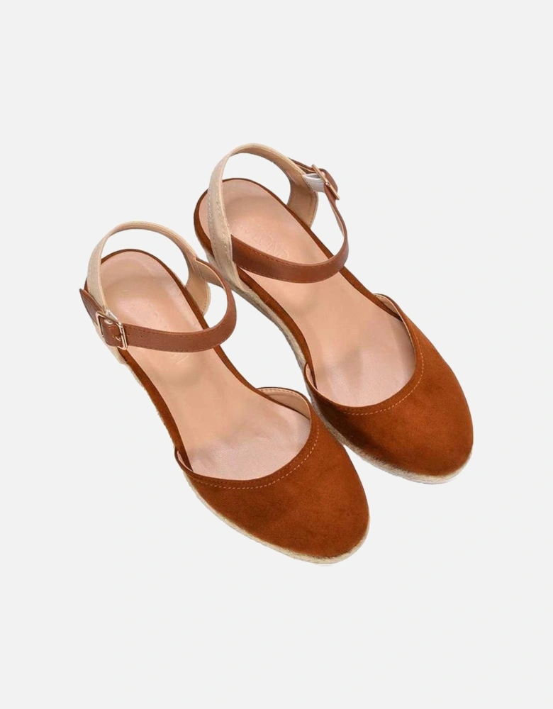 Womens/Ladies Joey Ankle Strap Wedge Espadrilles