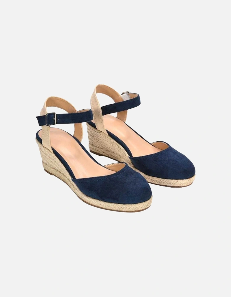 Womens/Ladies Joey Ankle Strap Wedge Espadrilles