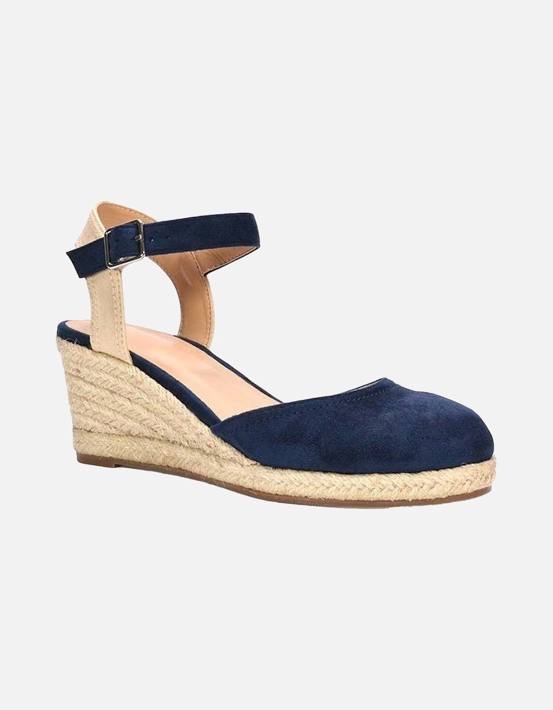 Womens/Ladies Joey Ankle Strap Wedge Espadrilles, 6 of 5