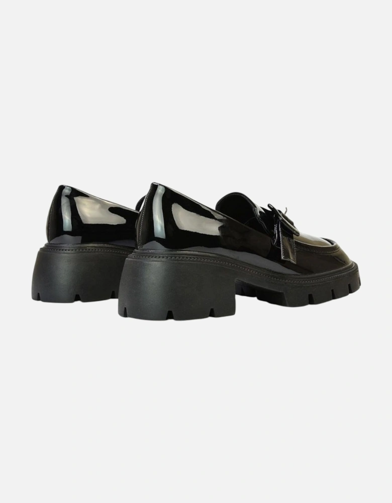 Womens/Ladies Adelaide Patent Buckle Detail Chunky Platform Loafers