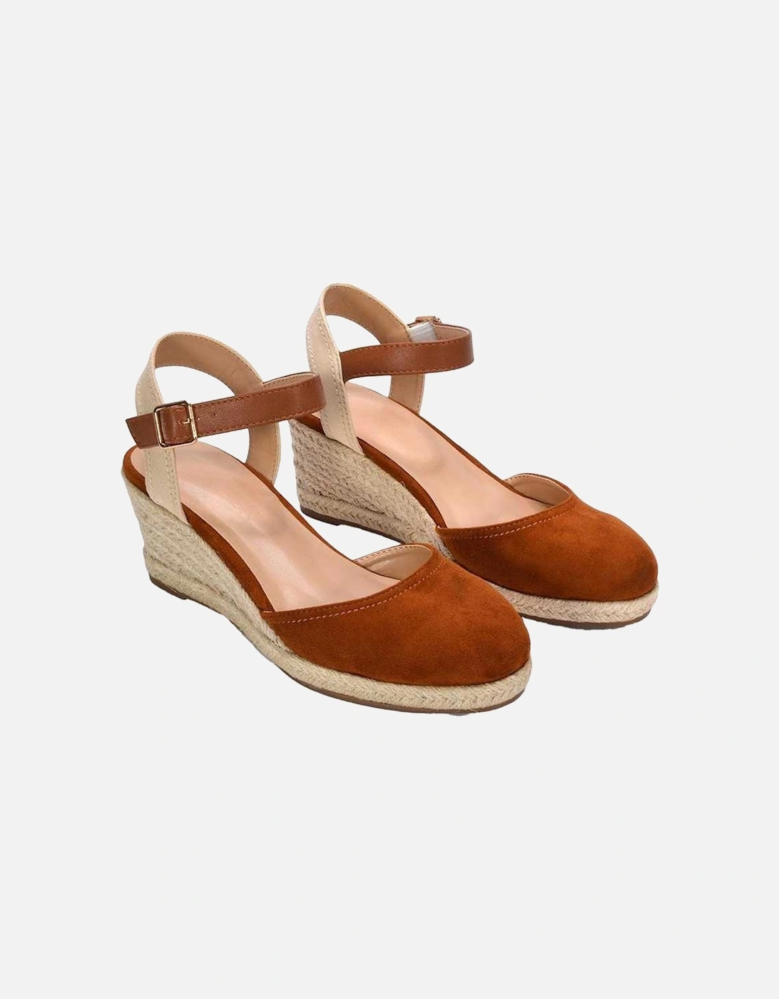 Womens/Ladies Joey Ankle Strap Wedge Espadrilles