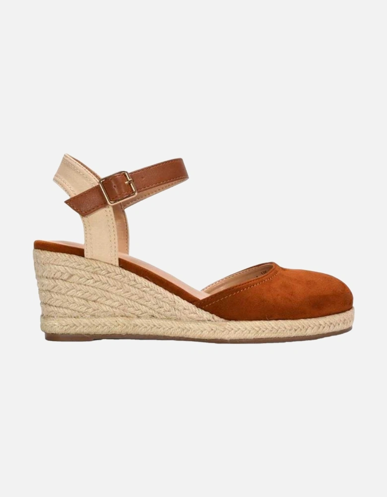 Womens/Ladies Joey Ankle Strap Wedge Espadrilles