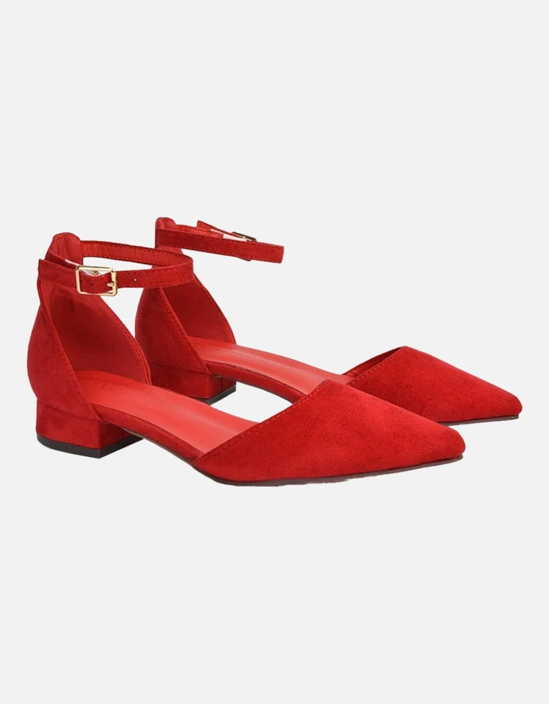 Womens/Ladies Jenny Ankle Strap Low Heel Court Shoes