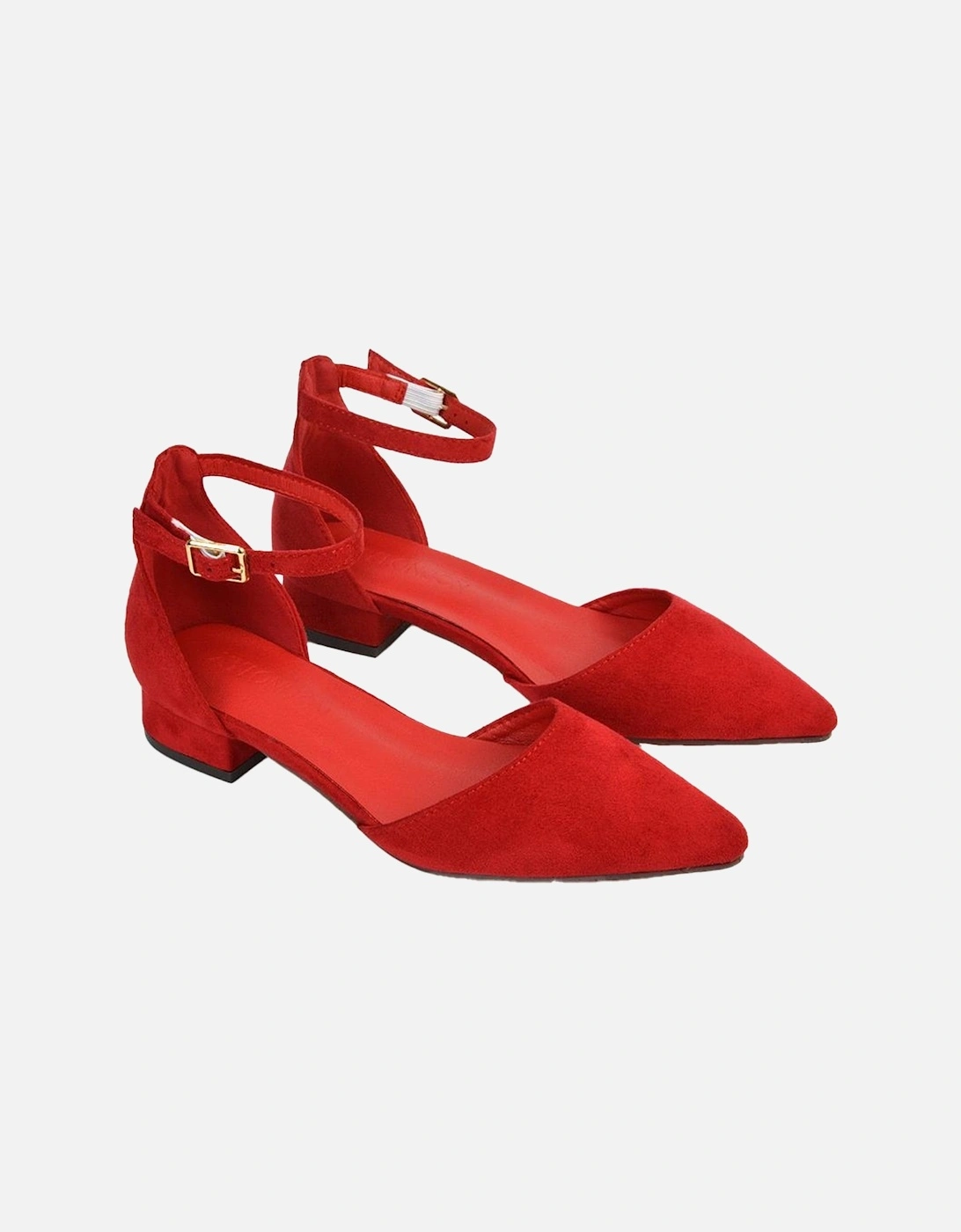 Womens/Ladies Jenny Ankle Strap Low Heel Court Shoes, 6 of 5