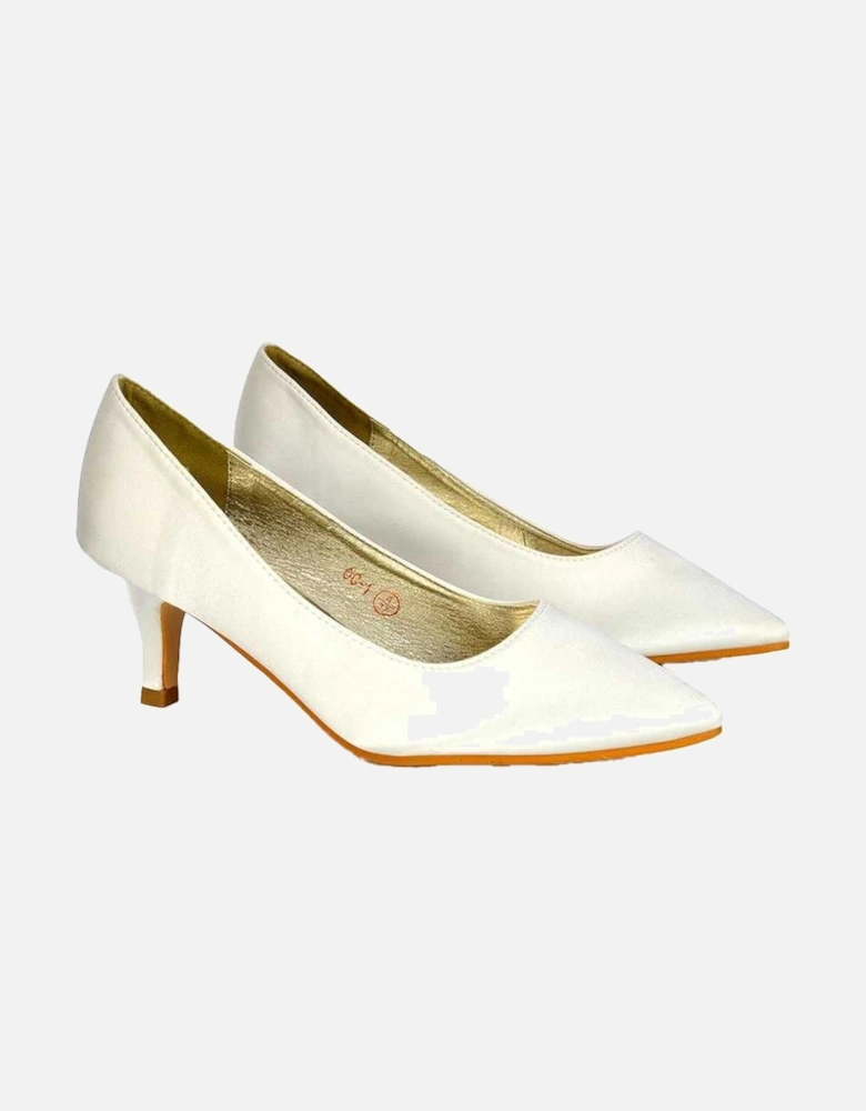 Womens/Ladies Gwyneth Pointed Mid Stiletto Kitten Court Shoes