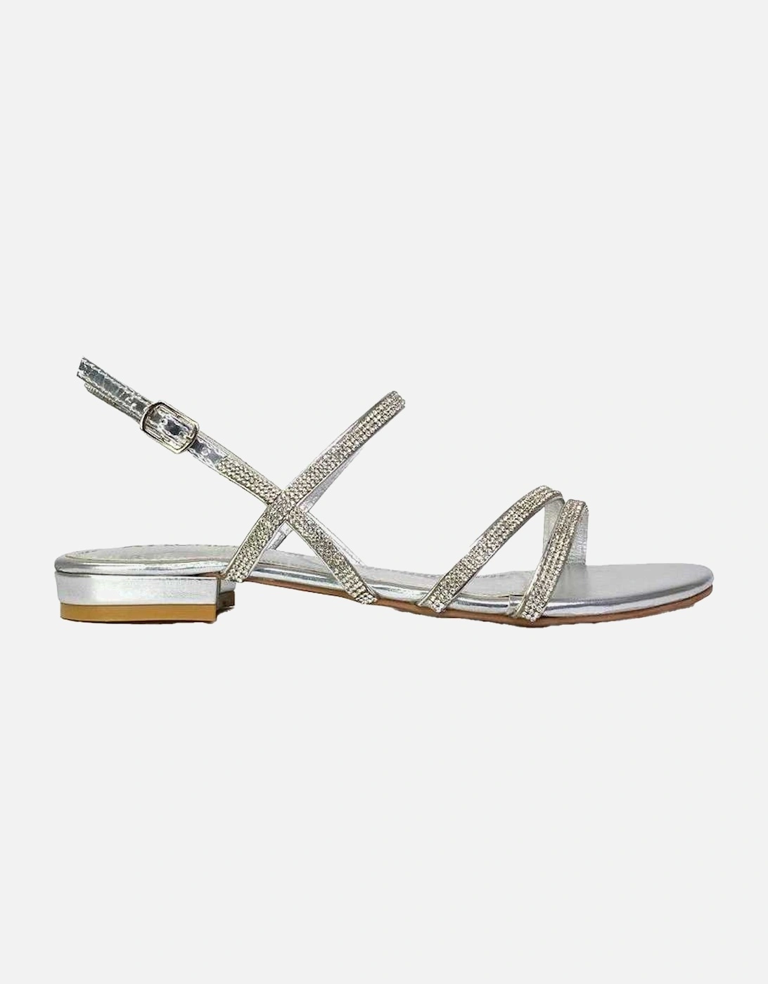 Womens/Ladies Orla Diamante Strappy Summer Flat Sandals