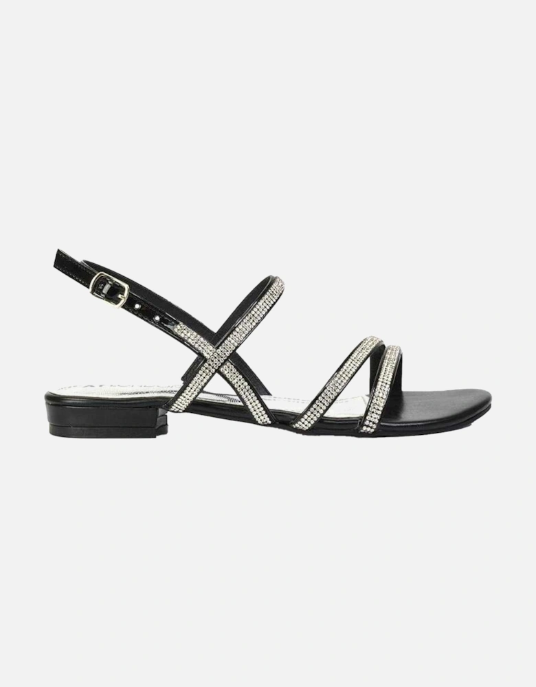 Womens/Ladies Orla Diamante Strappy Summer Flat Sandals