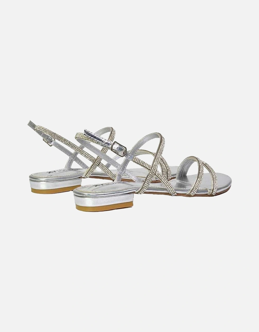 Womens/Ladies Orla Diamante Strappy Summer Flat Sandals