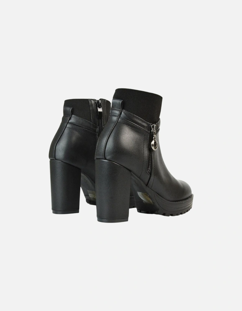 Womens/Ladies Caitlin Zip High Block Heel Ankle Boots