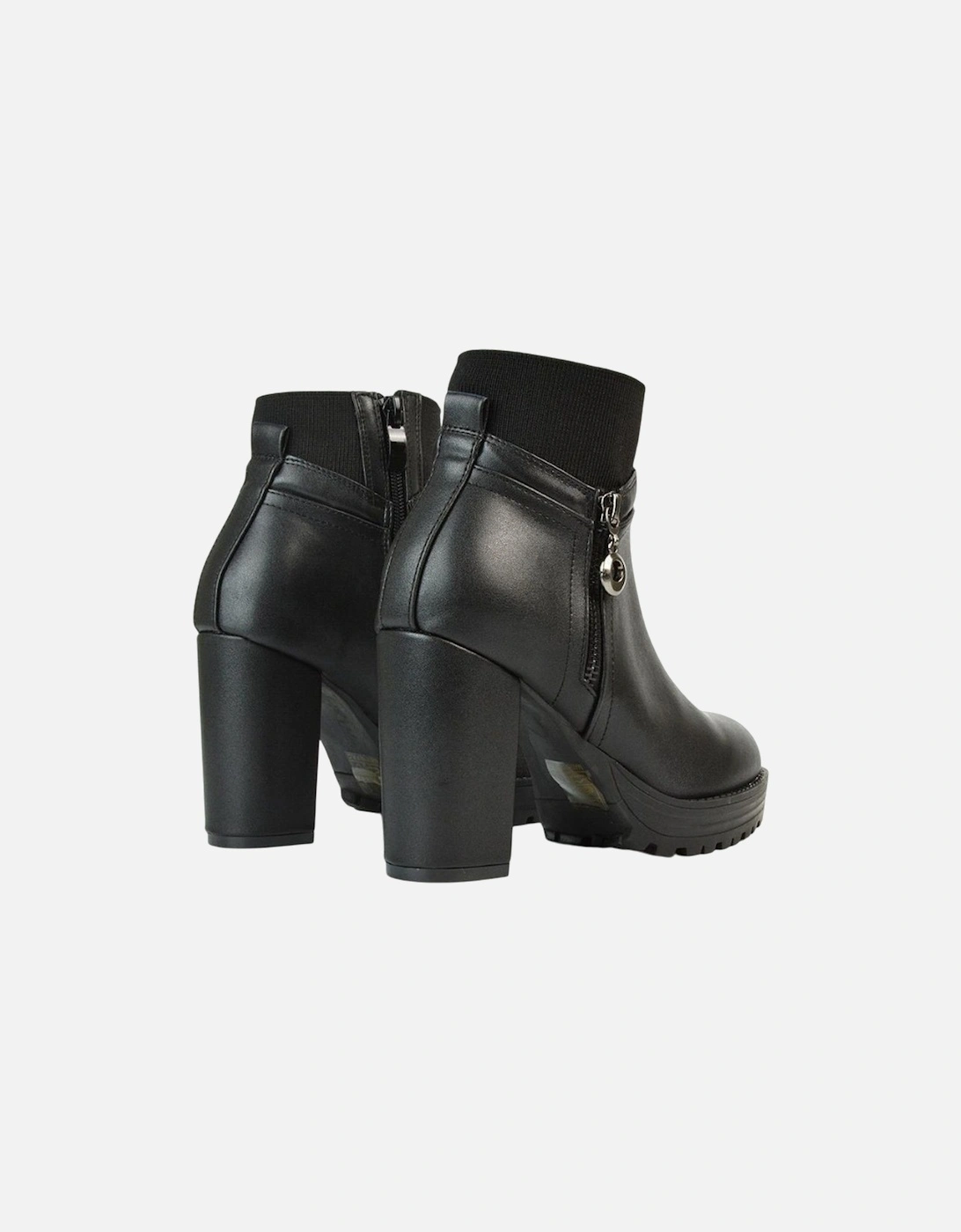 Womens/Ladies Caitlin Zip High Block Heel Ankle Boots