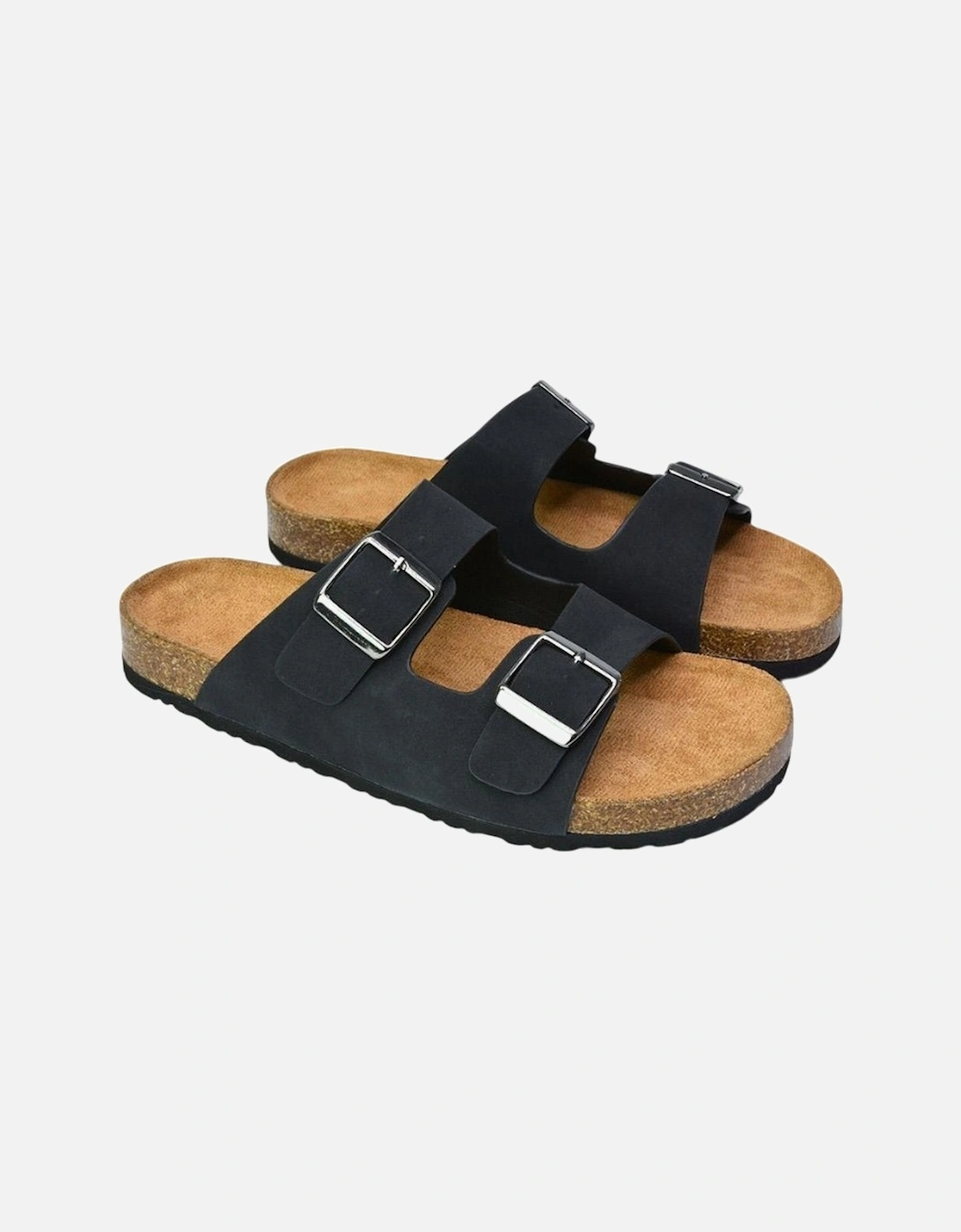 Womens/Ladies Star Double Strap Buckle Summer Flat Sandals