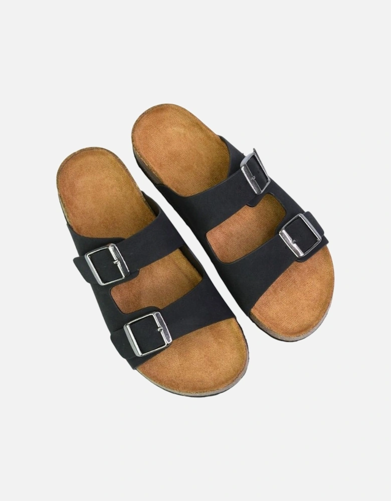 Womens/Ladies Star Double Strap Buckle Summer Flat Sandals