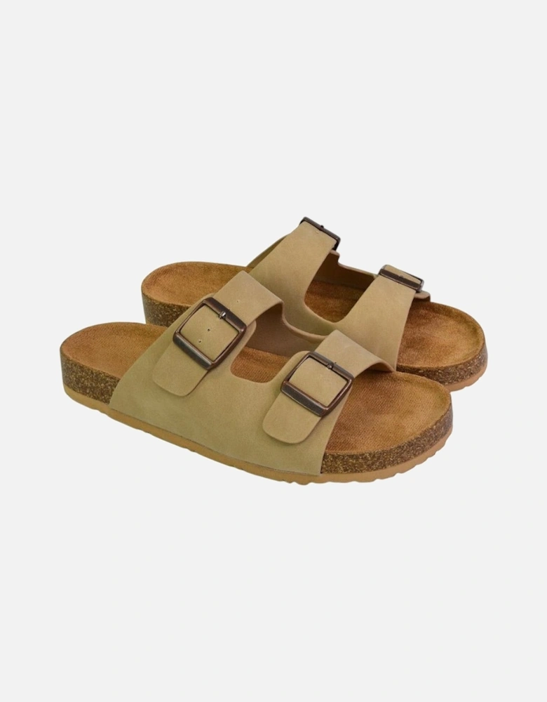 Womens/Ladies Star Double Strap Buckle Summer Flat Sandals