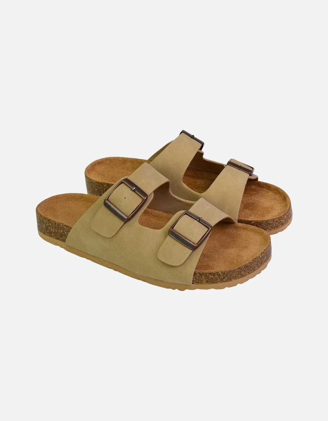 Womens/Ladies Star Double Strap Buckle Summer Flat Sandals