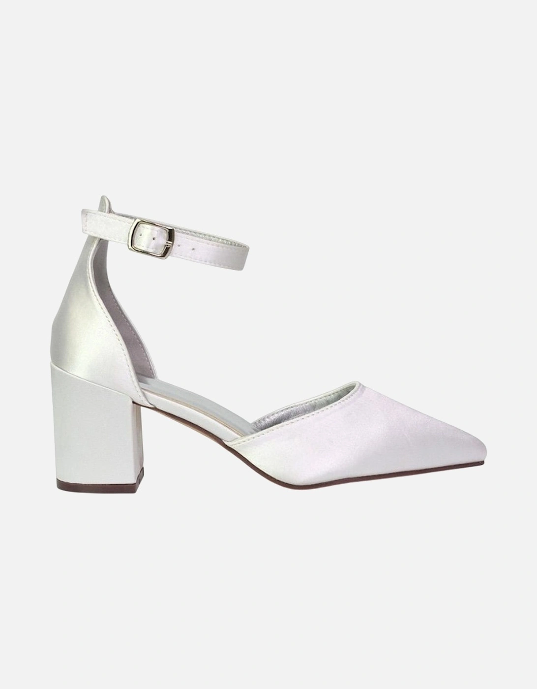 Womens/Ladies Bronte Strappy Pointed Medium Block Heel Court Shoes