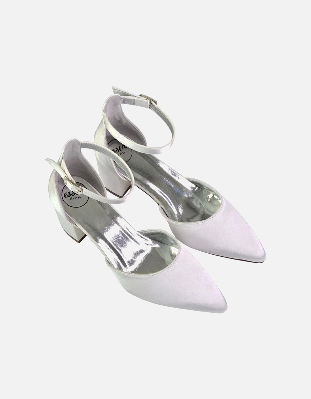 Womens/Ladies Bronte Strappy Pointed Medium Block Heel Court Shoes