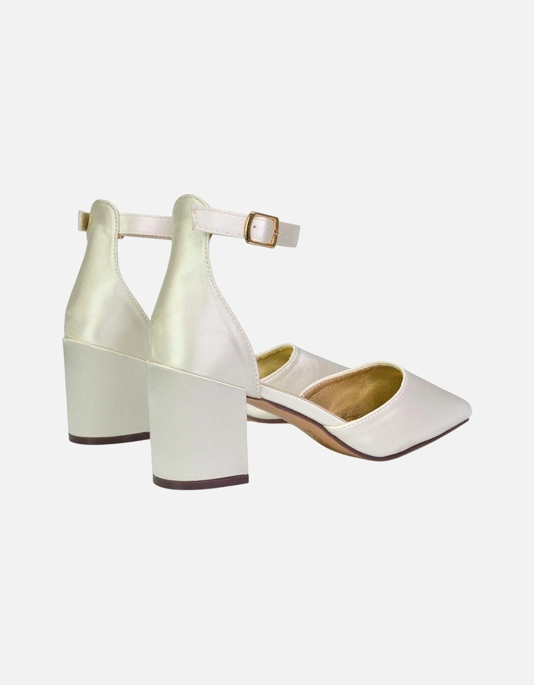 Womens/Ladies Bronte Strappy Pointed Medium Block Heel Court Shoes